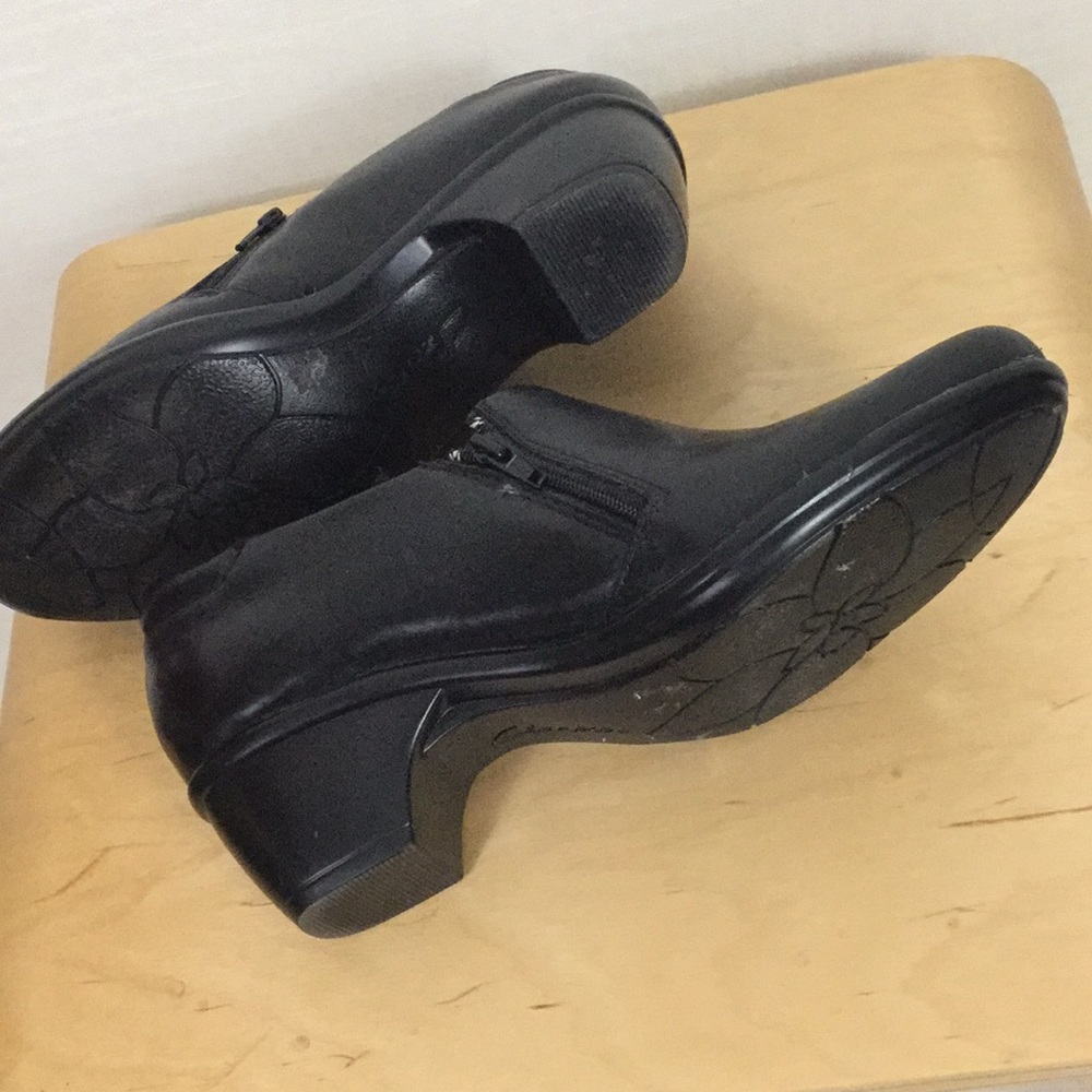 Clarks Black Leather Booties - Euc - image 7